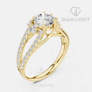 Bague de fiançailles en or blanc 14 carats avec diamant de laboratoire de 1,00 carat, couleur F+, clarté VS+, pavé rond, bague de fiançailles et de mariage certifiée IGI - Product Image 6