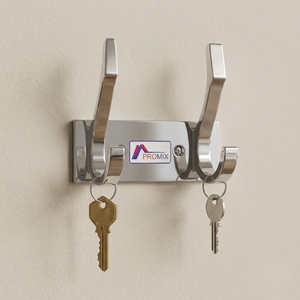 Chrome Double <b>Wall</b> Hook Aluminium Lightweight Modern Coat Rack <b>Wall</b> <b>Mounted</b> Hanger Set for Entryway Bathroom Kitchen & Bedroom - Product Image 2
