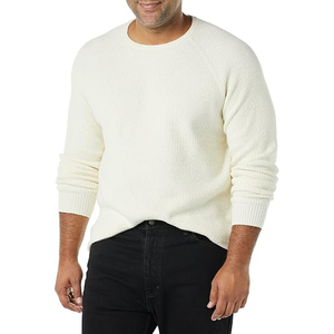 Men's Winter Viscose/Cotton Anti-Pilling Cable Knit <b>Pullover</b> <b>Sweater</b> Crew Neck Full Sleeve Solid Color Warm Front Logo - Product Image 1