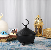 Ramadan Dekorative Metallschale Halbmond Islamische Servierschale Tischdekoration Eid Heimdekoration Geschenk Obst Snack Süßigkeiten Schale