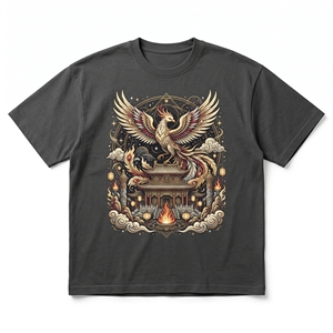 Desert Scorpion Graphic T-<b>Shirt</b> | Rust Brown 240 GSM Heavyweight Cotton Tee with Sun and Pyramid Artwork - Product Image 3