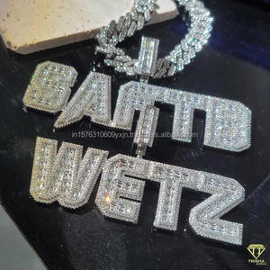 Luxury Moissanite Diamond " KYLIN " Letter Pendant With Cuban <b>Chain</b> Full <b>Iced</b> <b>Out</b> Hip Hop Necklace Jewelry - Product Image 5