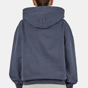 Sweat à capuche oversize pour femme, couleur unie, manches longues, en molleton de coton respirant, anti-boulochage, avec poches, idéal pour l'automne - Product Image 3