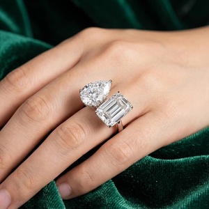 Anillo Toi Et Moi con perla y diamantes de corte redondo - Oro de 9k, 14k, 18k - Product Image 2