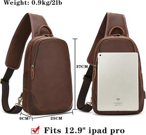 Sac à dos bandoulière vintage marron en cuir véritable pour homme, grand sac de voyage durable avec fermeture éclair, style Pro USA - Product Image 2