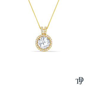 Pendentif solitaire en or 10K style halo avec diamant rond (naturel) de 0,3 carat, clarté VS1-2, OEM, vente en gros, fabricant et détaillant - Product Image 5