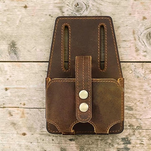 Porte-mètre ruban en cuir fait main, pochette de ceinture portable pour outils, idéal pour charpentier, électricien, ouvrier du bâtiment, à prix réduit - Product Image 4