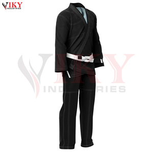 Uniforme de Jiu Jitsu BJJ de Color Negro Sólido, Cómodo, Hecho a Mano, Unisex, de Poliéster y Algodón, Kimono de BJJ para Artes Marciales - Product Image 2