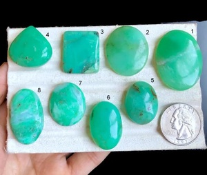 Chrysoprase Cabochon Sélectionné, Pierre de Guérison Reiki pour la Fabrication de Bijoux, Pendentif Enroulé de Fil, Cadeau d'Amour pour Quelqu'un Spécial - Product Image 4