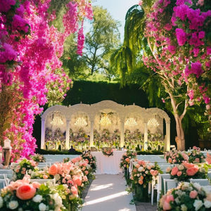 Decoración Completa para Mandap de Boda de Hierro con Fondo de Terciopelo y Sofá Tallado en Oro - Configuración Perfecta para Bodas - Product Image 5