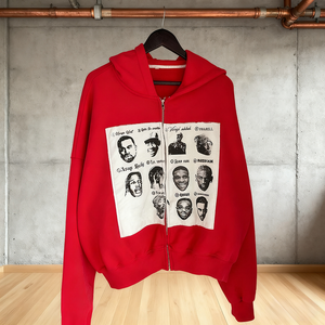 Sudadera con capucha unisex Nesta Sports con cremallera, parche gráfico personalizado, bordado, hombros caídos, extragrande, gruesa e impermeable - Product Image 2