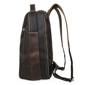 Oversized Waterproof Leather <b>Backpack</b> Anti-Theft Vintage Laptop Rucksack Genuine Leather Rucksack LBP-0376 - Product Image 3