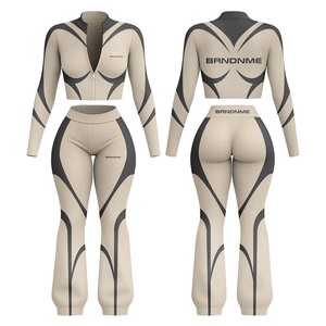 Women Seamless Yoga <b>Set</b> Premium 240 GSM Nylon Spandex Purple <b>White</b> Panel Activewear Custom Logo Print Women's <b>Sets</b> - Product Image 3
