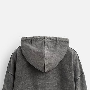 Sudaderas con Capucha para Hombre, Estilo Vintage, Lavado Ácido, Personalizadas OEM, Tejido Polar Cortavientos Ecológico, Cómodas, OEM ODM - Product Image 4