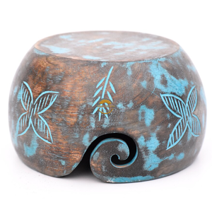 Cuenco de Hilo de Madera Estilo Antiguo, de Teca Pulida Jali, con Decoración Tallada Ovalada, Soporte para Regalos, Hogar, Cocina, Animal, de AYAANS - Product Image 6