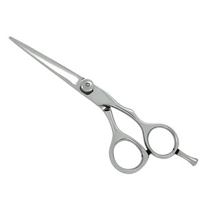 Premium German Stainless Steel Right-Handed <b>Barber</b> Scissors Silver Hair Cutting Shears Professional Sharp <b>Blade</b> Medium Scissors - Product Image 1