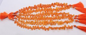 Cuentas de Cornalina Natural AAA, Forma de Pera Facetada, 6x8-7x10 mm, Cuentas de Piedra Preciosa de Cornalina, 8 Pulgadas, Cuentas de Cornalina Facetadas en Forma de Pera - Product Image 3