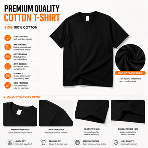 T-shirt en coton 210G personnalisé pour homme, coupe oversize, lourd, streetwear, fabricant OEM ODM - Product Image 2