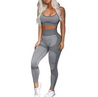 Conjunto de yoga de 2 piezas estilo streetwear, talla grande, material elástico, sujetador deportivo, diseño transpirable, cuello redondo alto