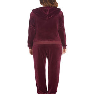 Conjunto Deportivo de Invierno para Mujer, 2 Piezas, Sudadera con Estampado de Letras y Pantalones Deportivos Rectos de Terciopelo, para Fitness - Product Image 2