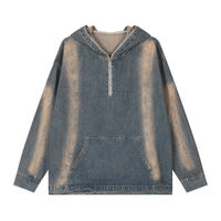 Veste à capuche zippée pour homme en molleton lavé, couleur unie, avec couleurs personnalisables, 100 % coton, vêtement d'extérieur décontracté de haute qualité