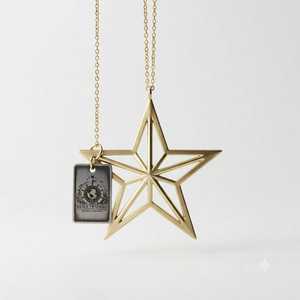 Colgante de estrella de latón repujado, adorno metálico para espacios interiores, ambiente festivo y decoraciones de temporada - Product Image 2