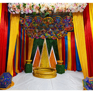 Décoration de cérémonie Vatna tendance avec Urli et parapluies, décoration de mariage Punjabi, décoration de scène de cérémonie Haldi - Product Image 1