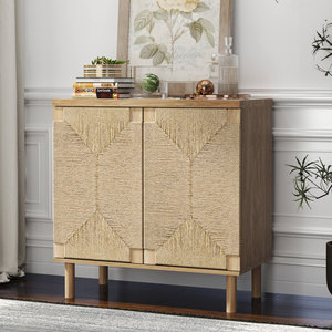 Buffet vietnamien DreamCraft de 31,5 pouces avec portes élégantes en rotin de papier - Product Image 1