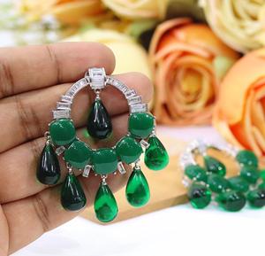 ต่างหูแบบติดหูทรงสวยหรู คุณภาพพรีเมียม ทำจากทองเหลืองชุบเงิน ประดับเพชรซีกอน เหมาะสำหรับผู้หญิงใส่ไปงานเลี้ยงตอนเย็น - Product Image 3