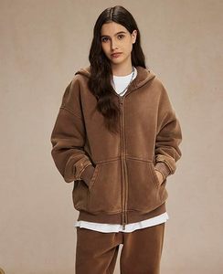 Streetwear Heavyweight Cotton Hoodie Men Women Casual Fashion Washed Hoodie Distressed Retro Look - Product Image 2