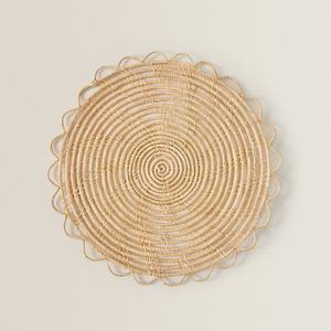 Creative Flower Rattan <b>Placemat</b> <b>Round</b> Woven Tablemat Hollow Petal Coaster Rustic Charger Plates For Fine Dining Restaurant Decor - Product Image 1