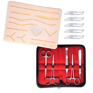 Kit de Entrenamiento de Sutura Quirúrgica Profesional, Kit de Examen Médico de Acero Inoxidable con Almohadilla de Práctica, Certificado CE Clase I - Product Image 1