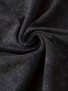 Custom Printed Chest Logo Personalized Front Silk Screen Printed Turtleneck Men's Washed Aged 100% Cotton T-Shirt Digital - Product Image 5