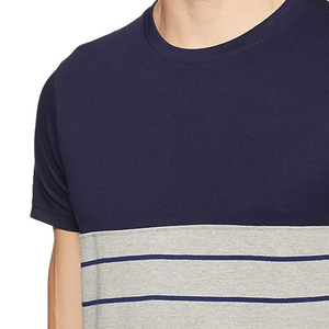 T-shirt blanc à col rond pour homme avec poche grise, vêtement décontracté d'été en polyester/coton, tricoté en tissu éponge, streetwear uni - Product Image 6