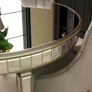 47.24 \ "tavolo da pranzo rotondo in vetro con specchio mobili eleganti ed eleganti per la casa - Product Image 6