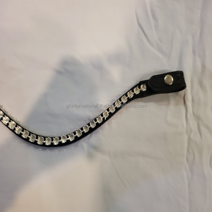 PERSONNALISER LA FORME DE VAGUE PLAT BROW BAND ÉQUESTRE À LA MODE AVEC BOUTON POP SNAP et CUIR DE HAUTE QUALITÉ - Product Image 1