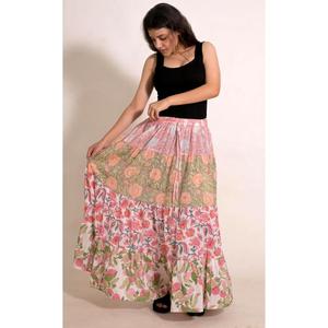 Boho Cotton Patchwork Printed Breathable Casual <b>Long</b> Maxi <b>Skirt</b> Handmade Indian Women's Festival <b>Skirt</b> - Product Image 4