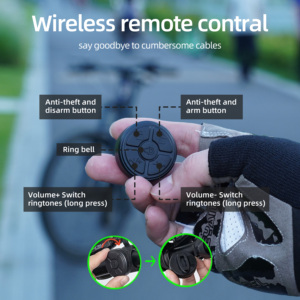 Campanello Antifurto per Bicicletta con Telecomando, Allarme Elettrico IP66 Impermeabile 120dB, Campanello da Manubrio per Ciclismo - Product Image 3