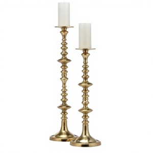 Luxury Handmade <b>Tall</b> Gold Metal Gravure Printed Classic Decorative <b>Candle</b> Stand Home Easter Christmas Valentine's Day - Product Image 1