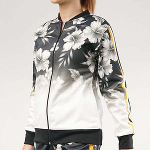 Conjunto Deportivo Unisex con Estampado Floral, Cierre de Cremallera en Manga Larga, Ropa Deportiva Informal, Transpirable, de Poliéster, para Verano - Product Image 4