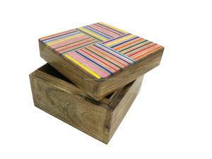 กล่องเก็บเครื่องประดับไม้ทรงสี่เหลี่ยม ดีไซน์ทันสมัย ทำมือ เป็นมิตรกับสิ่งแวดล้อม สำหรับใส่ดินสอสีครึ่งแท่ง ตกแต่งบ้าน วางบนโต๊ะ ของตกแต่งคริสต์มาส - Product Image 3