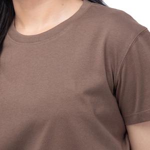 Camisetas de algodón de manga corta con cuello redondo, ropa informal, camiseta básica de cuello redondo, camisetas lisas teñidas de verano con cuello redondo. - Product Image 3