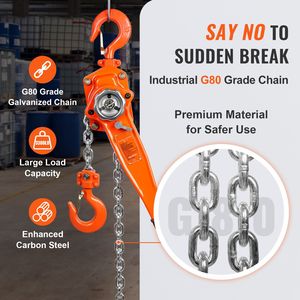 "Weston 1 1/2 Ton 3300 Lbs Capacity Carbon Steel Manual Lever Chain <b>Hoist</b> 20 FT with Double Pawl Bra and 6 m Lifting Height" - Product Image 4