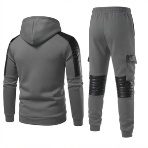 Survêtement de jogging en molleton 100 % coton coupe classique pour homme, avec cordon de serrage, couleur unie, personnalisable - Product Image 2