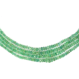 Cuentas de Rondelle facetadas de Esmeralda zambiana natural de 3mm para la fabricación de joyas - Product Image 1