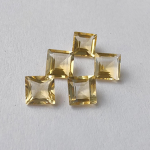 Citrine naturelle facettée, taille carrée, calibrée, pierre précieuse en gros - Product Image 3