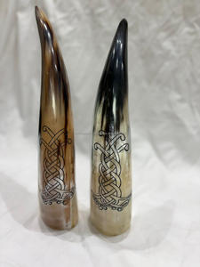 สายคล้องเขาสัตว์สำหรับดื่มเครื่องดื่ม ทำจากหนังเย็บมือ ปราศจากกลิ่น ไม่รั่วซึม  แบบสั่งทำพิเศษ สไตล์ไวกิ้ง พร้อมที่แขวน  ของขวัญงานแต่งงาน - Product Image 4