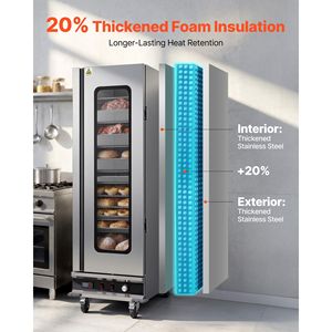 Scaldavivande Elettrico Commerciale a 16 Ripiani in Acciaio Inossidabile con Vassoio per Acqua e Porta in Vetro - Product Image 5