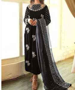 Traje de Fiesta Tradicional Pakistaní de Terciopelo de Alta Calidad para Mujer, Shalwar Kameez de 3 Piezas, MOQ Bajo 2026 - Product Image 3