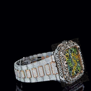 Reloj de Cuarzo Unisex de Lujo con Caja de Oro, Cristal de Zafiro, Esfera Analógica, Correa Natural de 38 mm, AMBER JEWELS, Resistencia al Agua 3BAR - Product Image 2